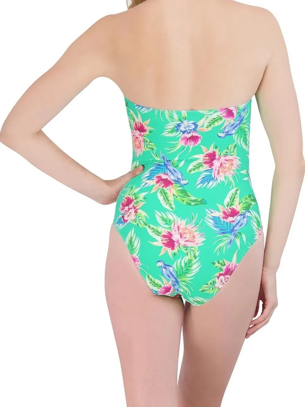 BCBGeneration Women's One Piece Swimsuit Knot Front Cut Out Tummy Control, NWT